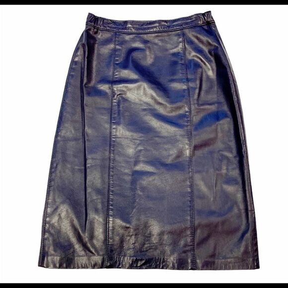 Impromptu vintage purple leather skirt size 2 - Picture 1 of 9